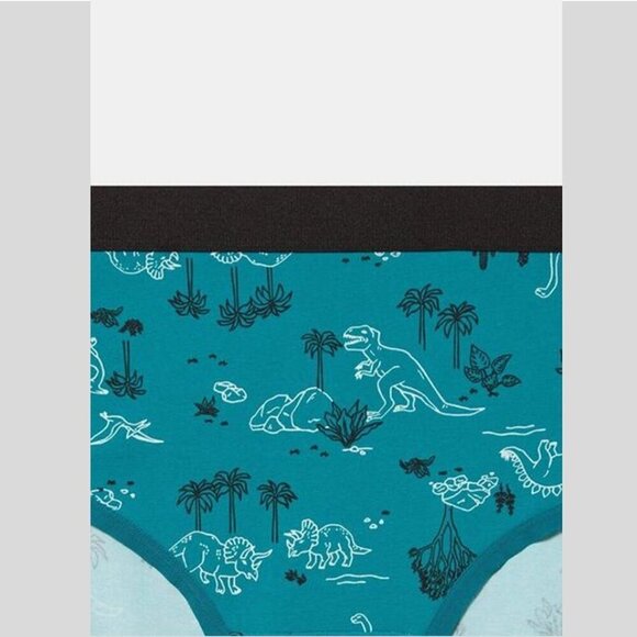 Torrid - Cotton Mid-Rise Cheeky Panty in Dino Doodle Fanfare Blue - Picture 6 of 7